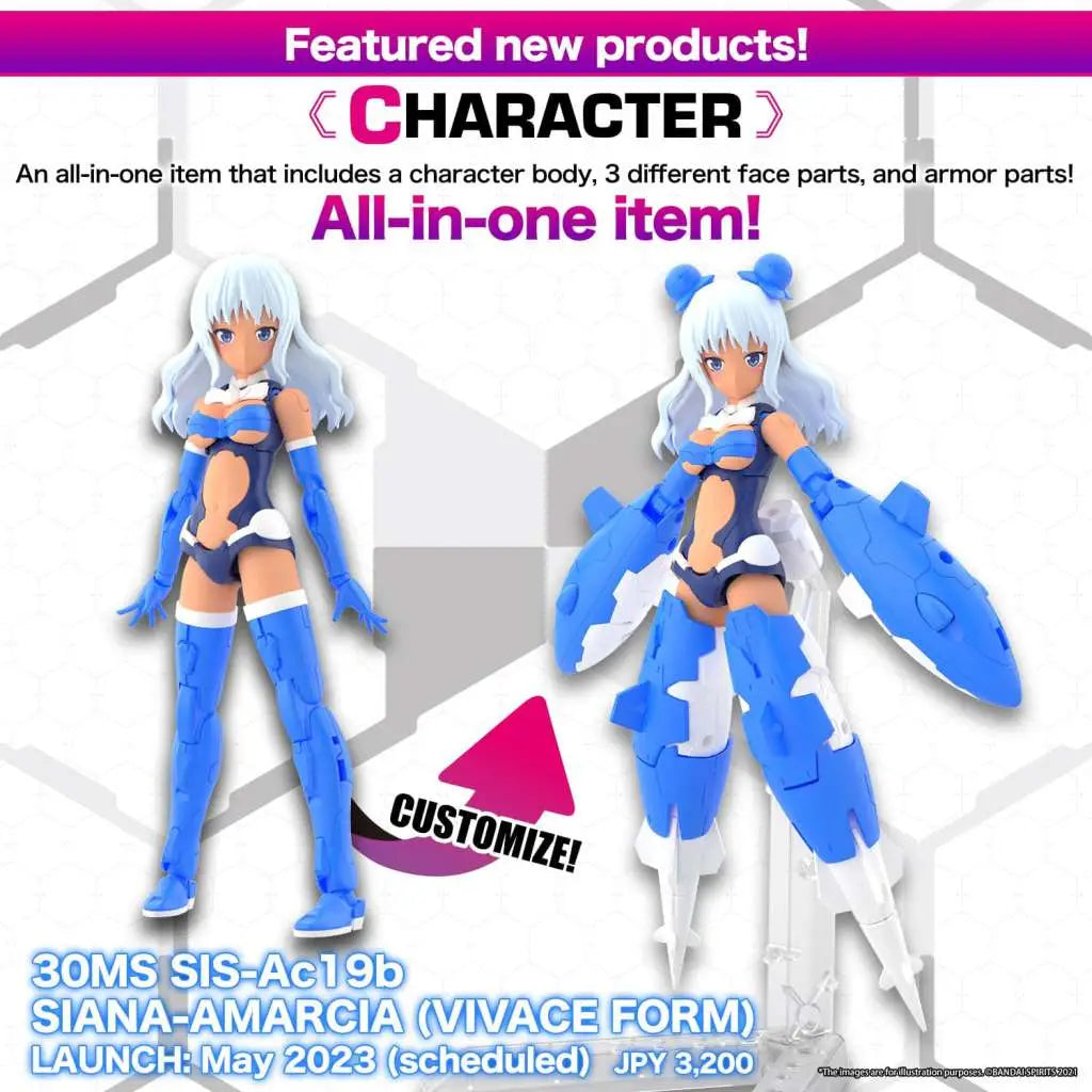 BANDAI 30MS AC19B SIANA AMARCIA VIVACE FORM MODEL KIT 12 cm