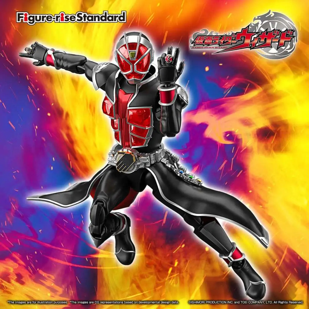 BANDAI RISE KAMEN RIDER WIZARD FLAME MODEL KIT 15 cm