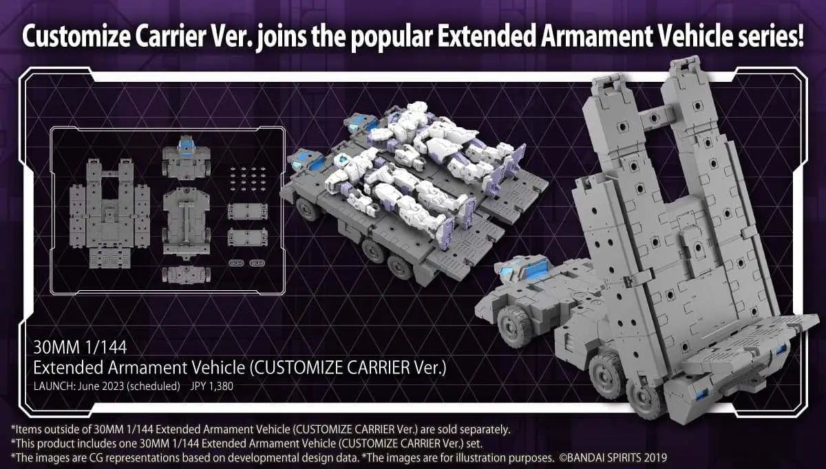 BANDAI 30MM EX ARM VEHICLE CUST CARRIER 1/144 MODEL KIT -