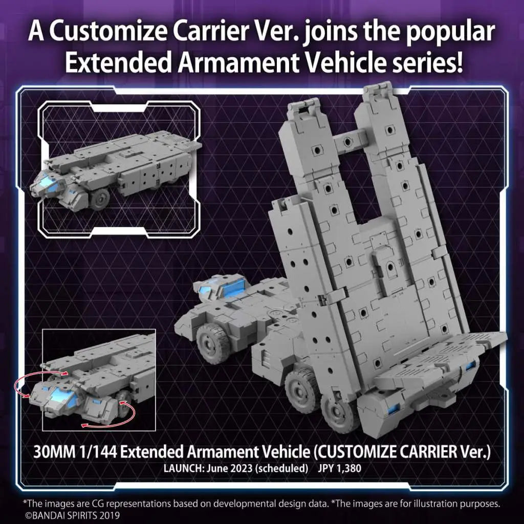 BANDAI 30MM EX ARM VEHICLE CUST CARRIER 1/144 MODEL KIT -