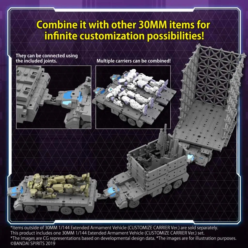 BANDAI 30MM EX ARM VEHICLE CUST CARRIER 1/144 MODEL KIT -