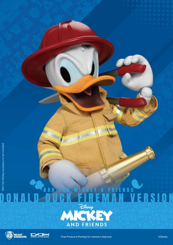 MICKEY & FRIENDS DYNAMIC 8CTION HEROES ACTION FIGURA 1/9 DONALD DUCK FIREMAN VER. 24 CM BEAST KINGDOM TOYS