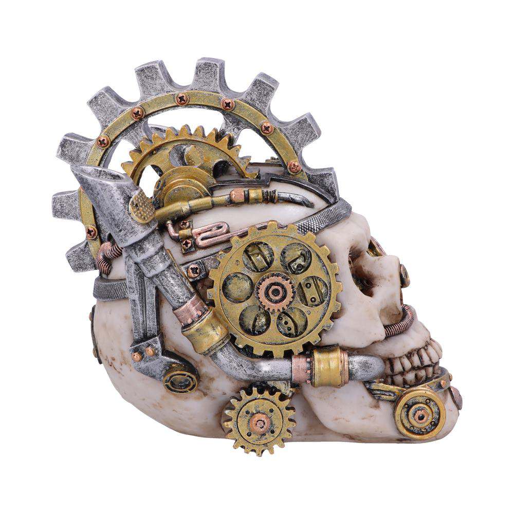 STEAMPUNK MECHANICAL METAL HEAD SKULL