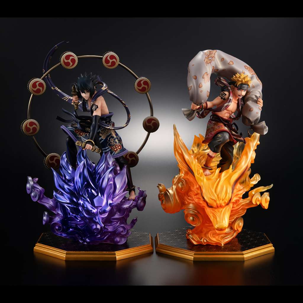 NARUTO-SHIPPUDEN-NARUTO SASUKE GOD SET STATUA MEGAHOUSE