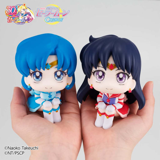 SAILOR MOON COSMOS LOOK UP PVC STATUAS ETERNAL SAILOR MERCURY & ETERNAL SAILOR MARS SET 11 CM MEGAHOUSE