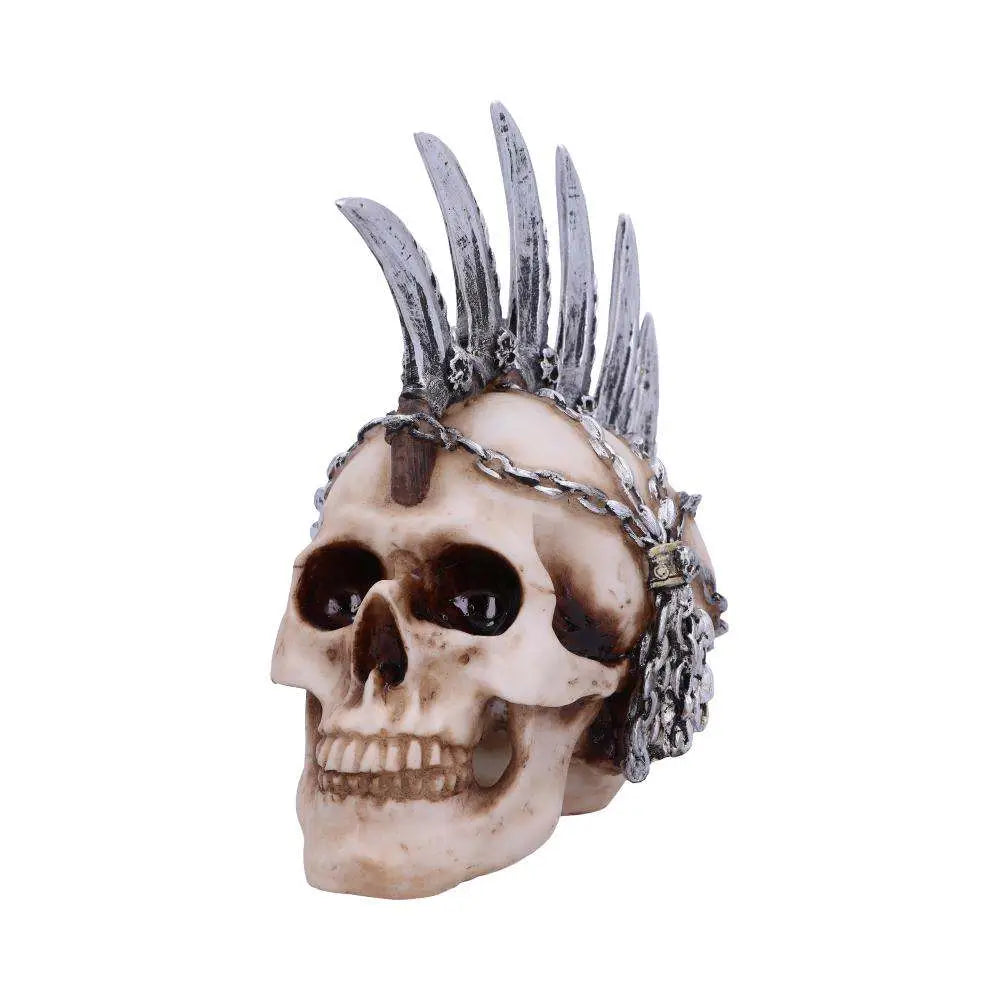 NEMESIS NOW STEAMPUNK CHAIN BLADE MOHICAN KNIF SKULL FIGURA