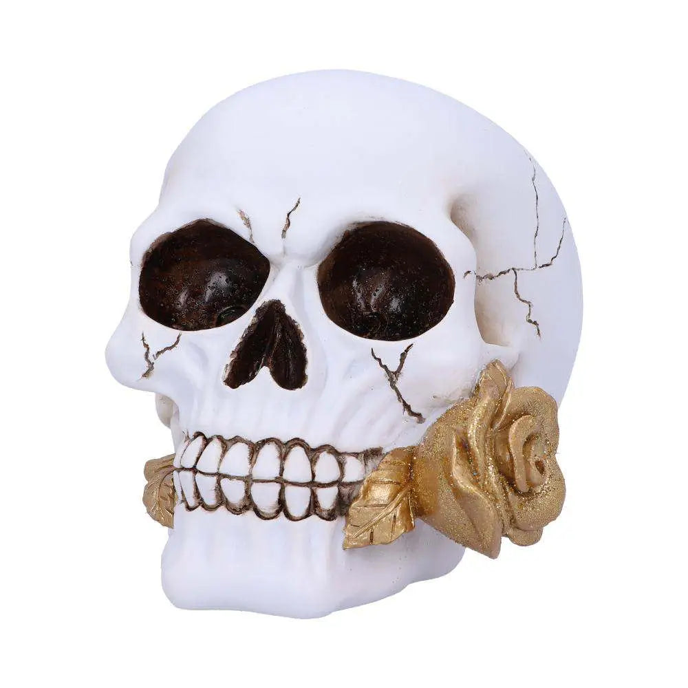 SKULL GOTHIC FLORAL FATE GOLDEN ROSE