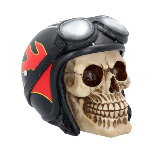 SKULL WITH HAT HELL FIRE BIKER HELMET