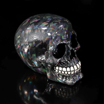 SKULL ORNAMENT HOLOGRAPHIC SILVER