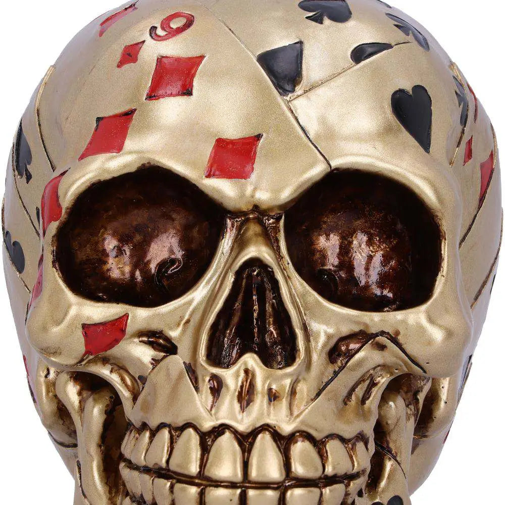 SKULL ORNAMENT HAND GOLDEN PLAYING CARD