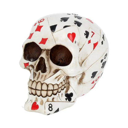 NEMESIS NOW SKULL ORNAMENT HAND PLAYING CARD STATUA 15 cm