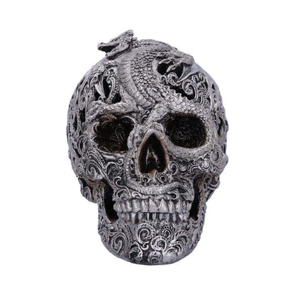 SKULL ORNAMENT SILVER CRANIAL DRAKOS