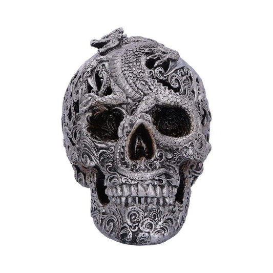 SKULL ORNAMENT SILVER CRANIAL DRAKOS