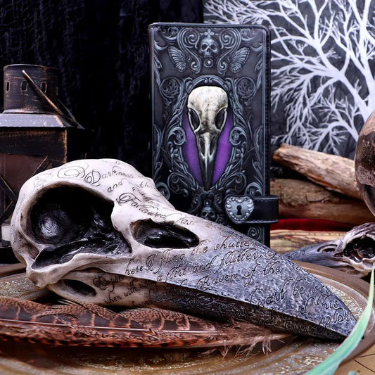 EDGAR A POE RAVEN SKULL