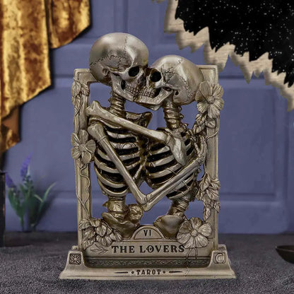 THE LOVERS BRONZE GOTHIC SKELETON ORNAM