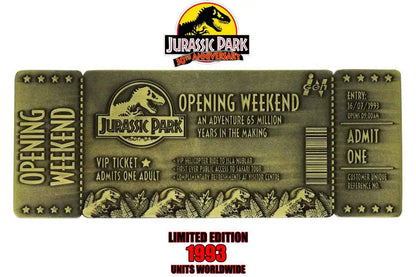 FANATTIK JURASSIC PARK 30TH ANN.LTD.ED. TICKET REPLICA