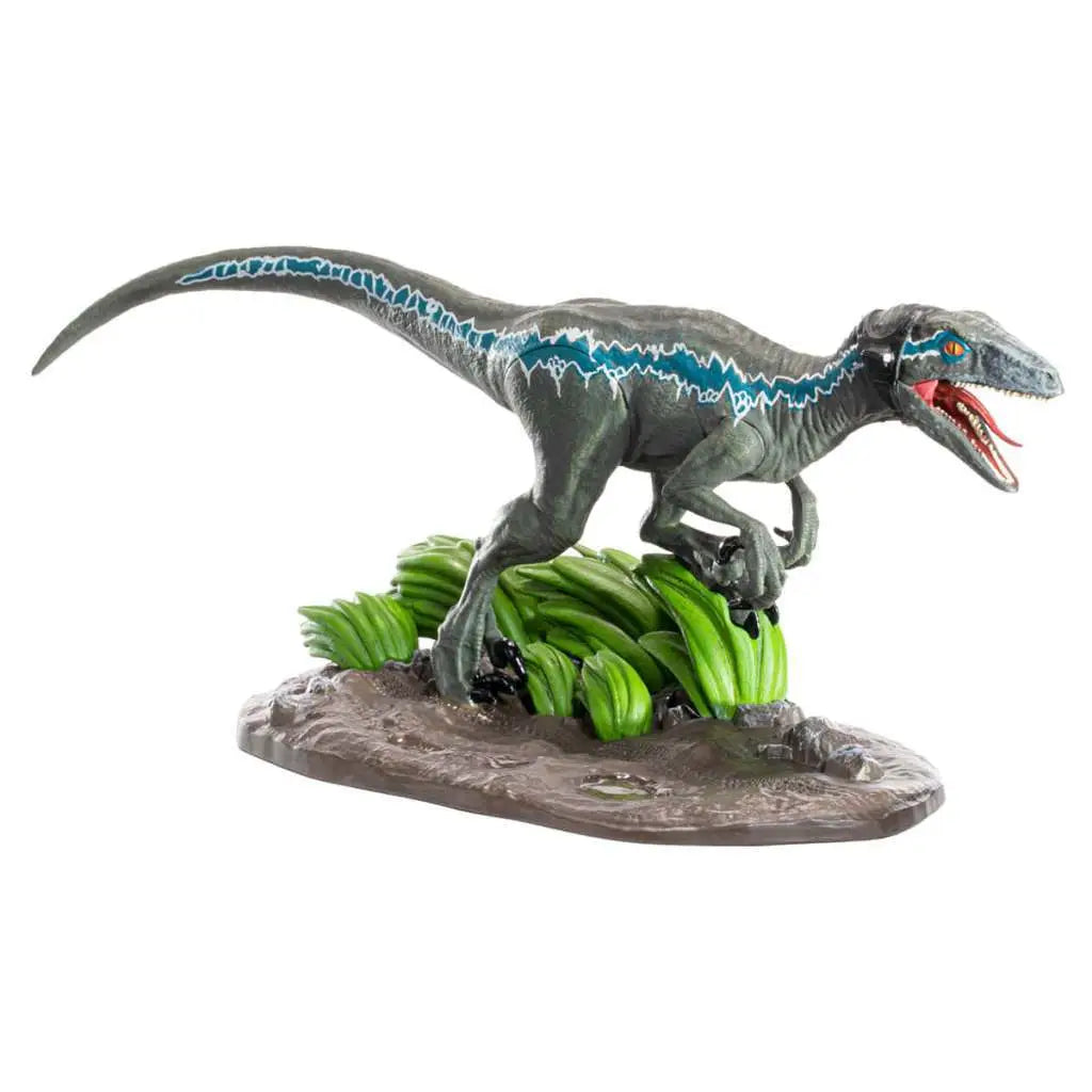 NOBLE COLLECTIONS JURASSIC PARK VELOCIRAPTOR BLUE DIORAMA 19 cm