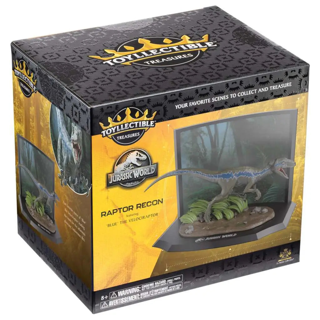 NOBLE COLLECTIONS JURASSIC PARK VELOCIRAPTOR BLUE DIORAMA 19 cm
