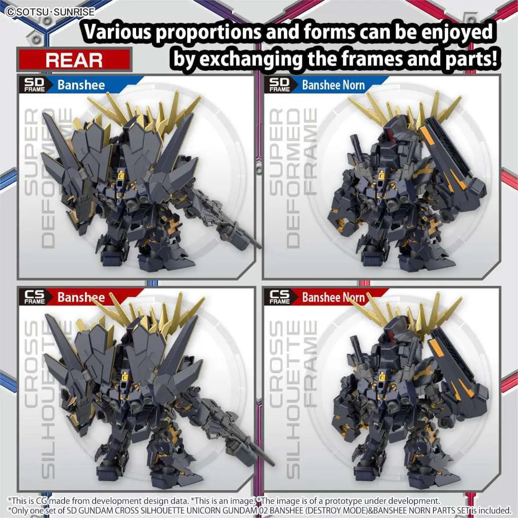 BANDAI SD CROSS SILHOUETTE BANSHEE DEST/ NORN P MODEL KIT 10 cm