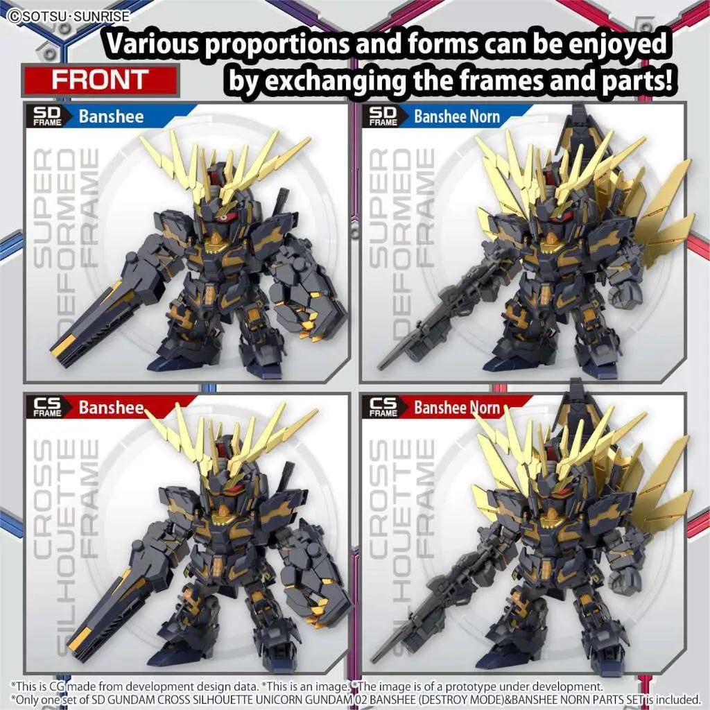 BANDAI SD CROSS SILHOUETTE BANSHEE DEST/ NORN P MODEL KIT 10 cm
