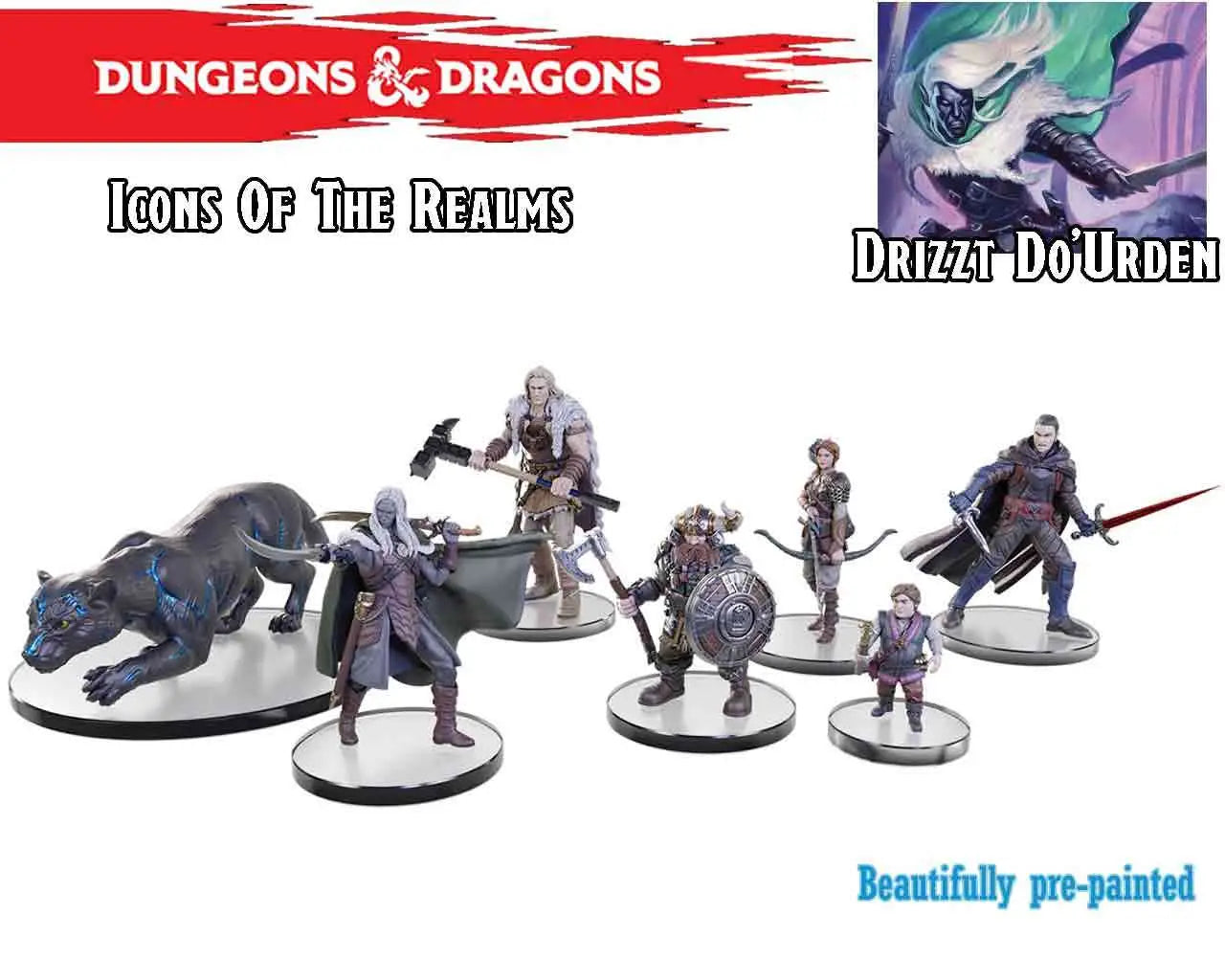 WIZKIDS D&D LEGEND DRIZZT 35TH ANNIVERSARY - COMPANIONS BOXED SET MINI FIGURA