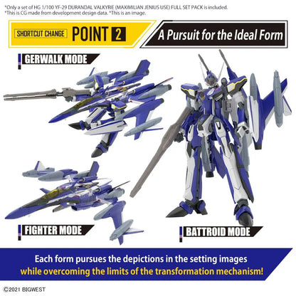 BANDAI HG YF-29 DURANDAL VALKYRIE MAXIMILIAN FULL SET PACK 1/100 MODEL KIT 14 cm