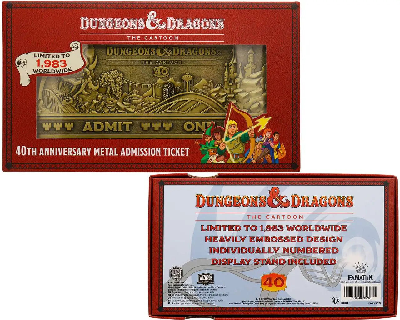 FANATTIK DUNGEONS & DRAGONS: CARTOON - 40TH ANNIVERSARY ROLLERCOASTER TICKET REPLICA