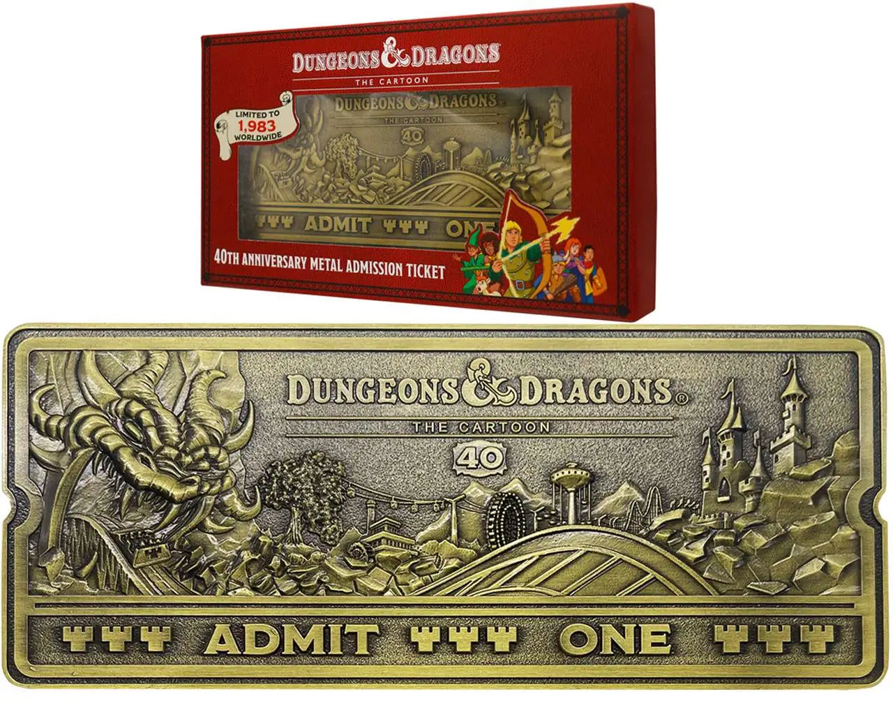 FANATTIK DUNGEONS & DRAGONS: CARTOON - 40TH ANNIVERSARY ROLLERCOASTER TICKET REPLICA