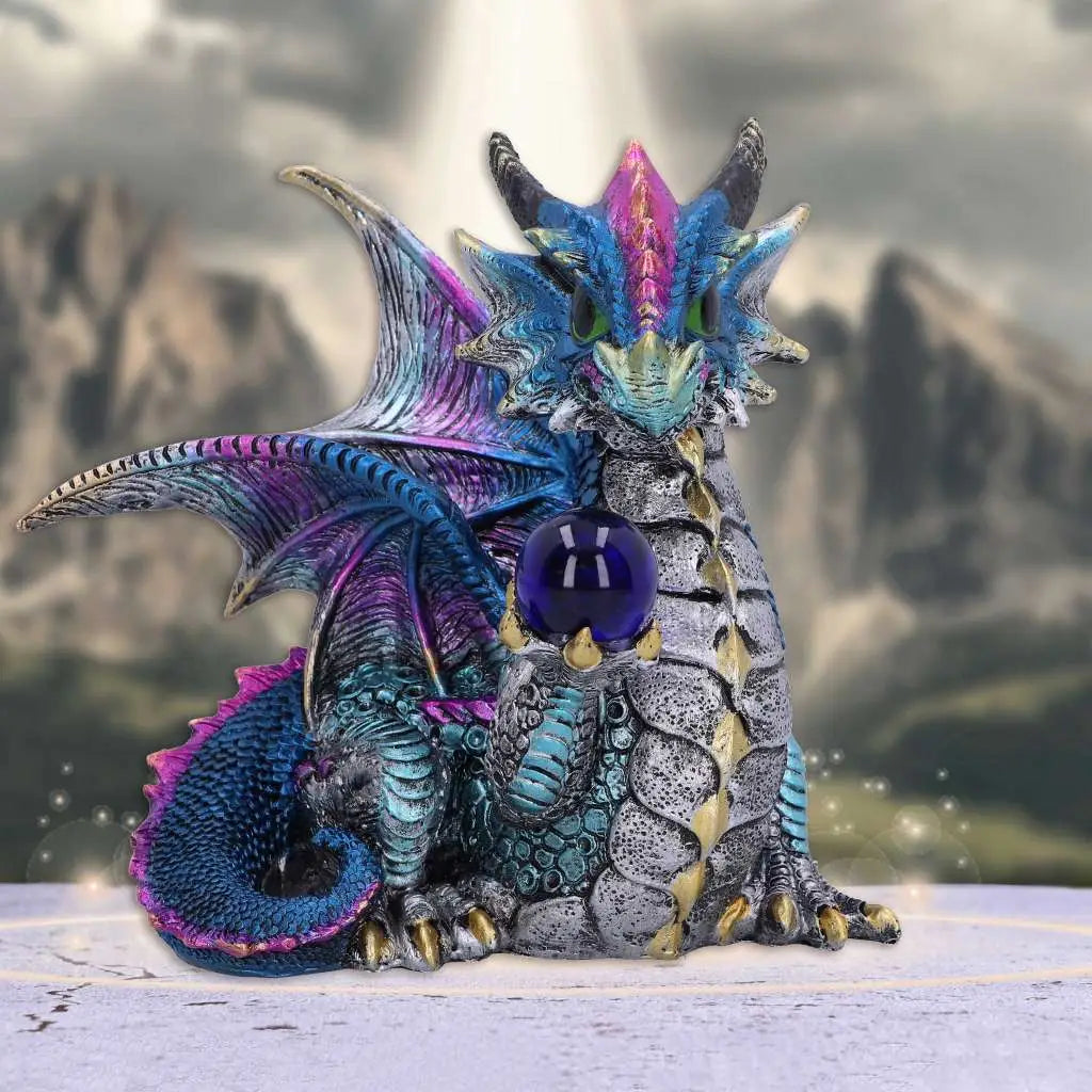 ORB HOARD DRAGON FIGURINE BLUE