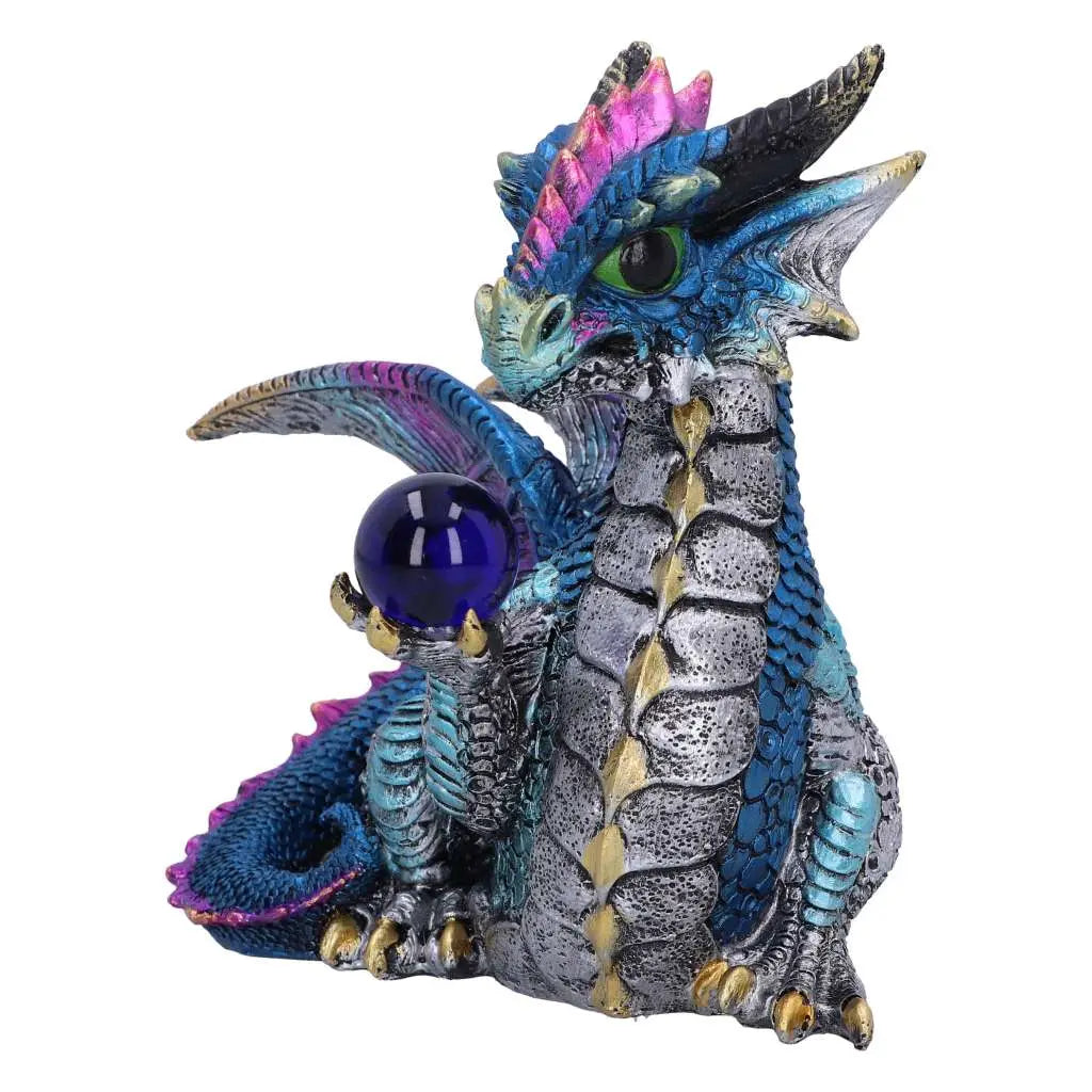 ORB HOARD DRAGON FIGURINE BLUE