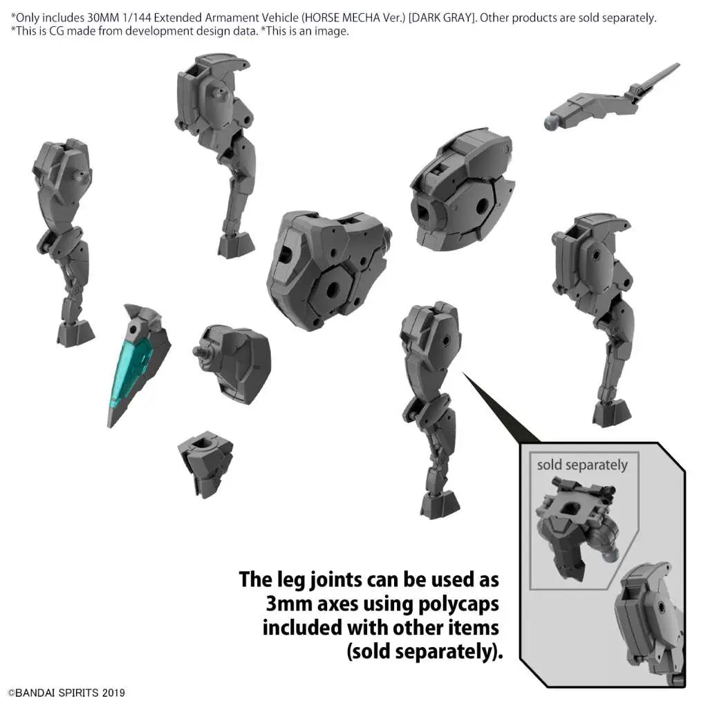 BANDAI 30MM EX ARM VEHICLE HORSE MECHA DARK GRAY 1/144 MODEL KIT 8 cm