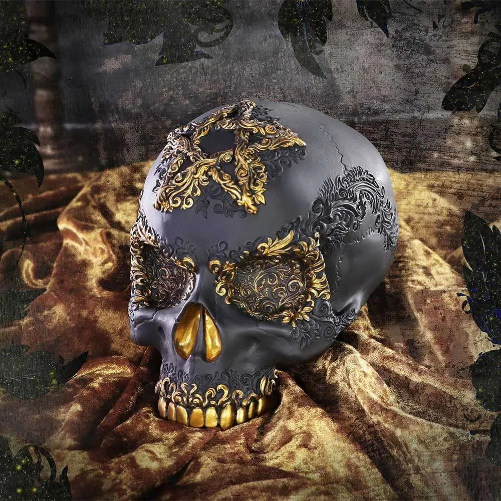 DIVINE DEMISE BLACK AND GOLD SKULL