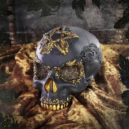 DIVINE DEMISE BLACK AND GOLD SKULL