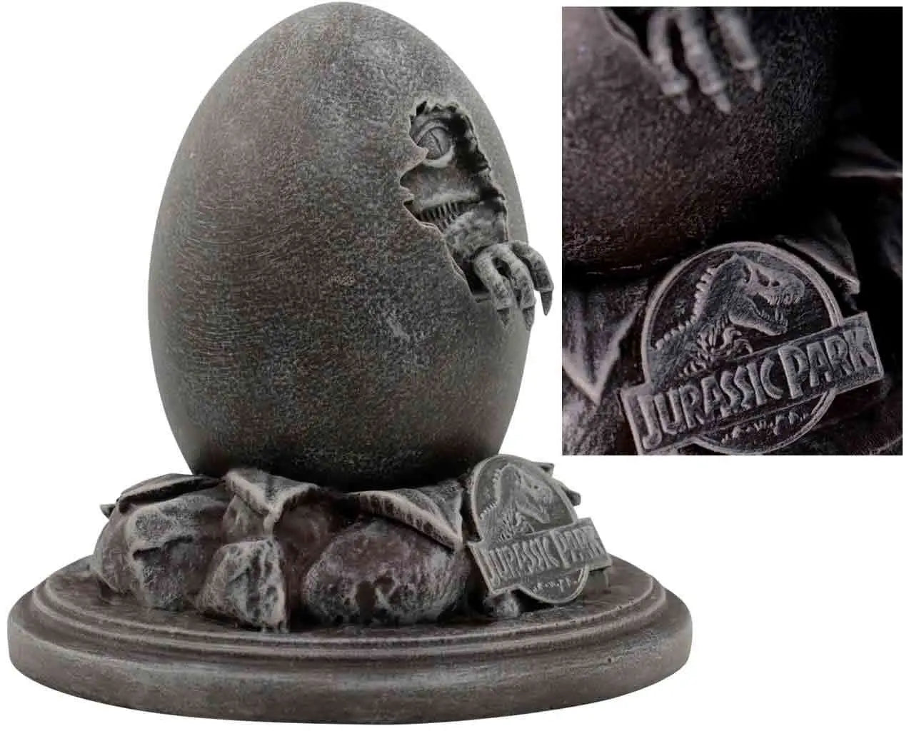 FANATTIK JURASSIC PARK 30TH ANNIVERSARY VELOCIRAPTOR EGG & JOHN HAMMOND CANE SET REPLICA