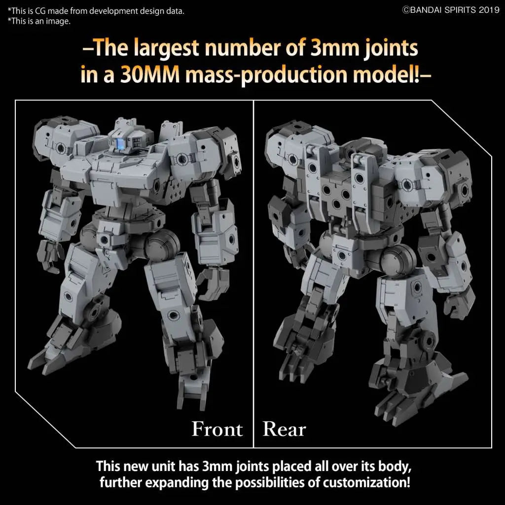 BANDAI 30MM EEXM-9 BASKYROTTO GRAY 1/144 MODEL KIT 12 cm
