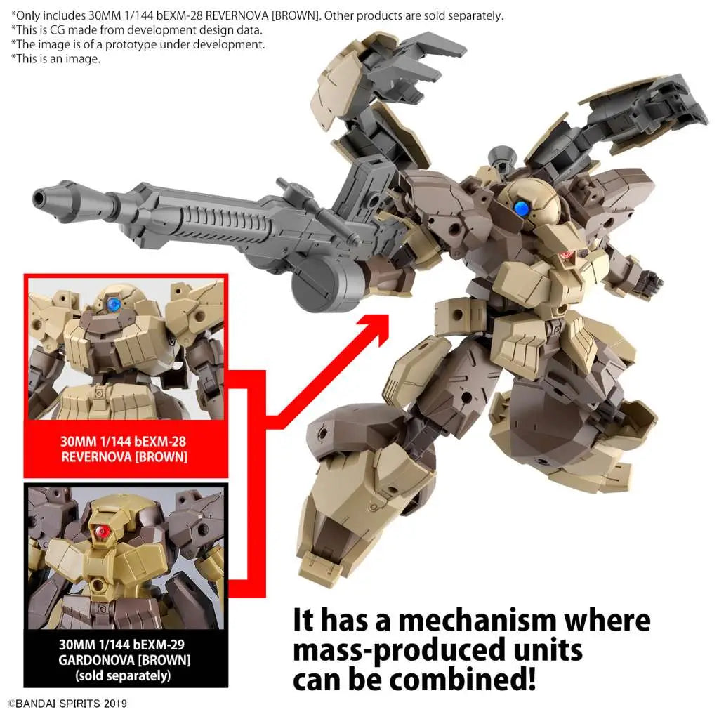 BANDAI 30MM BEXM-28 REVERNOVA BROWN 1/144 MODEL KIT 12 cm
