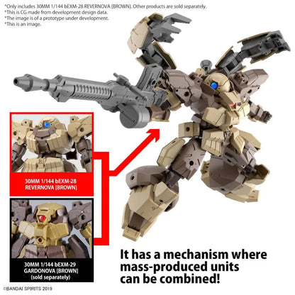 BANDAI 30MM BEXM-28 REVERNOVA BROWN 1/144 MODEL KIT 12 cm