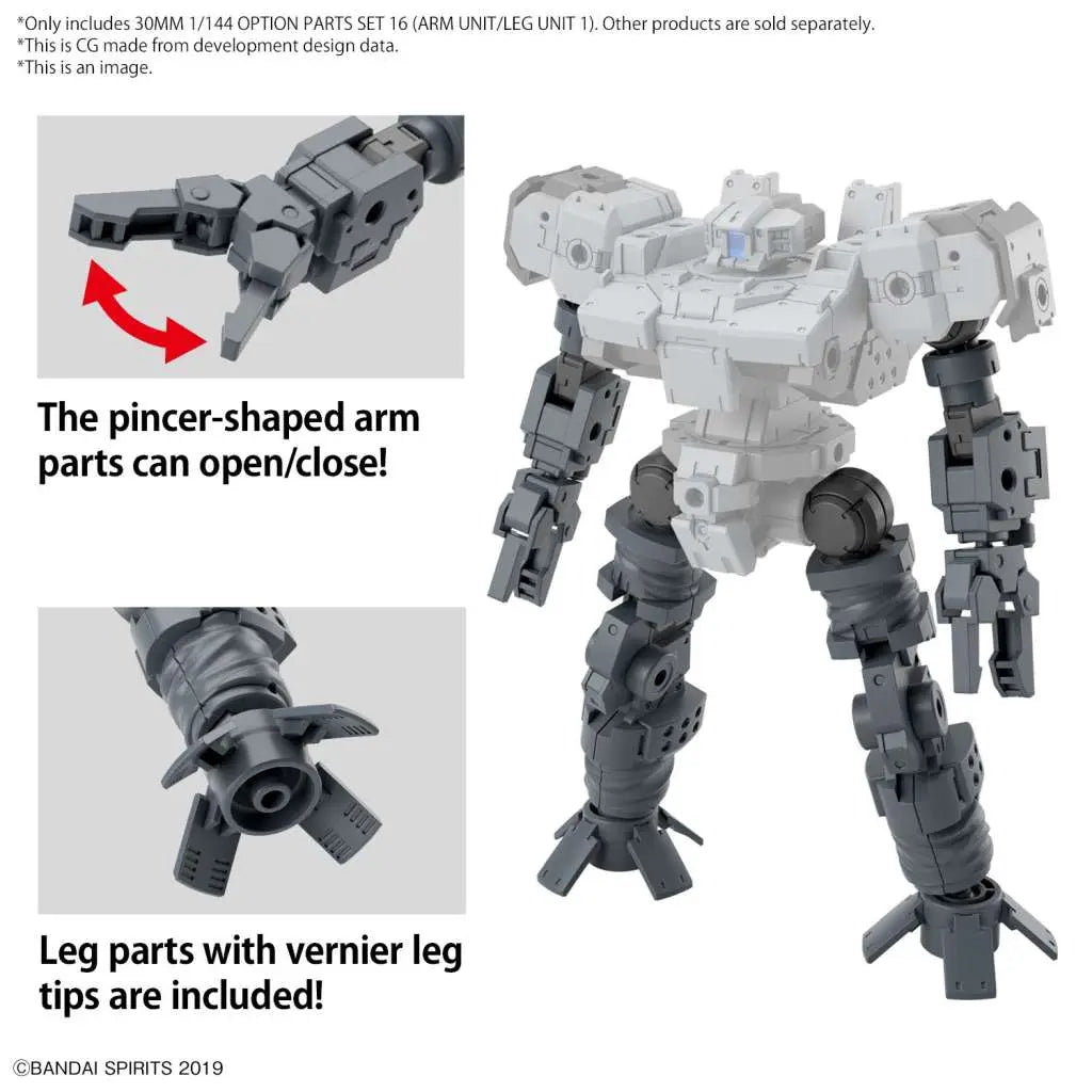 BANDAI OPTION PARTS SET 16 ARM UNIT/LEG UNIT 1 1/144 MODEL KIT 30MM