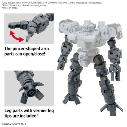 BANDAI OPTION PARTS SET 16 ARM UNIT/LEG UNIT 1 1/144 MODEL KIT 30MM