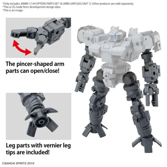 BANDAI OPTION PARTS SET 16 ARM UNIT/LEG UNIT 1 1/144 MODEL KIT 30MM