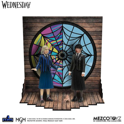 MEZCO TOYS - THE ADDAMS FAMILY 5 POINTS WEDNESDAY & ENID AF BOX SET ACTION FIGURE 9 cm