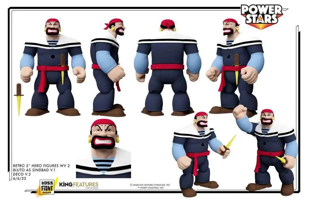 BOSS FIGHT STUDIO - POPEYE POPEYE POWER STARS BLUTO SINDBAD AF ACTION FIGURE 12 cm