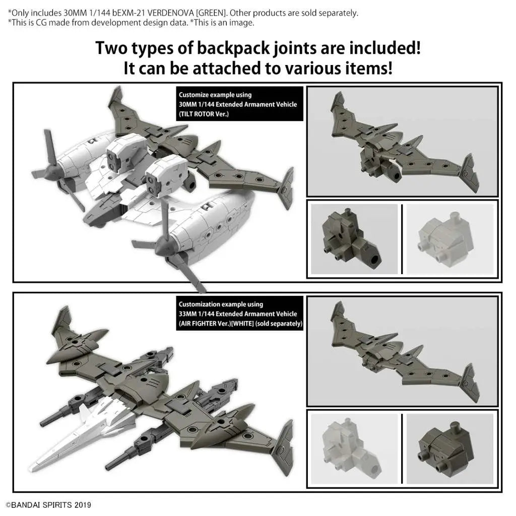 BANDAI 30MM BEXM-21 VERDENOVA GREEN 1/144 MODEL KIT 13 cm