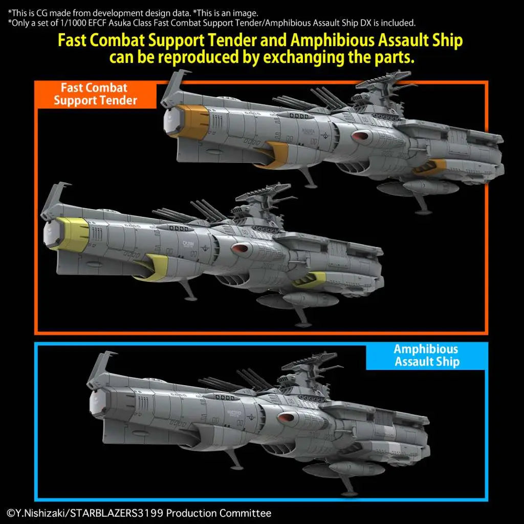 BANDAI YAMATO EFCF ASUKA CLASS TENDER AMPHIBIOUS ASS SHIP DX 1/1000 MODEL KIT 15 cm