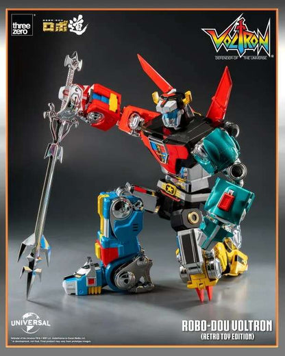 VOLTRON: DEFENDER OF THE UNIVERSE ROBO-DOU ACTION FIGURA VOLTRON RETRO TOY EDITION 27 CM THREEZERO