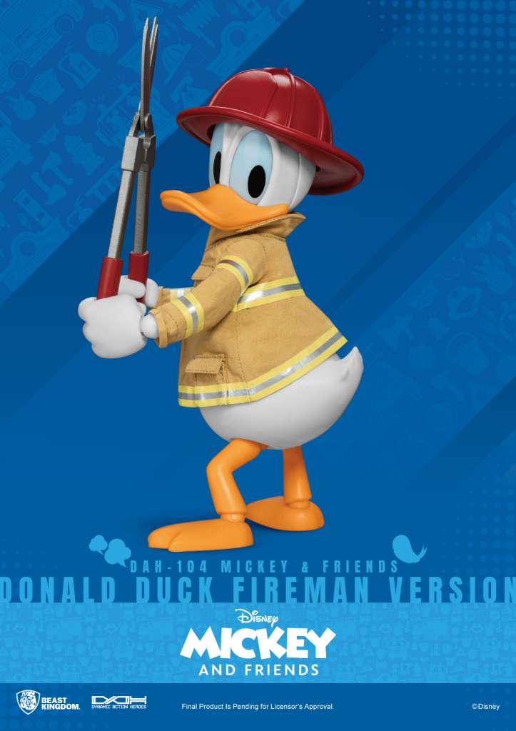 MICKEY & FRIENDS DYNAMIC 8CTION HEROES ACTION FIGURA 1/9 DONALD DUCK FIREMAN VER. 24 CM BEAST KINGDOM TOYS