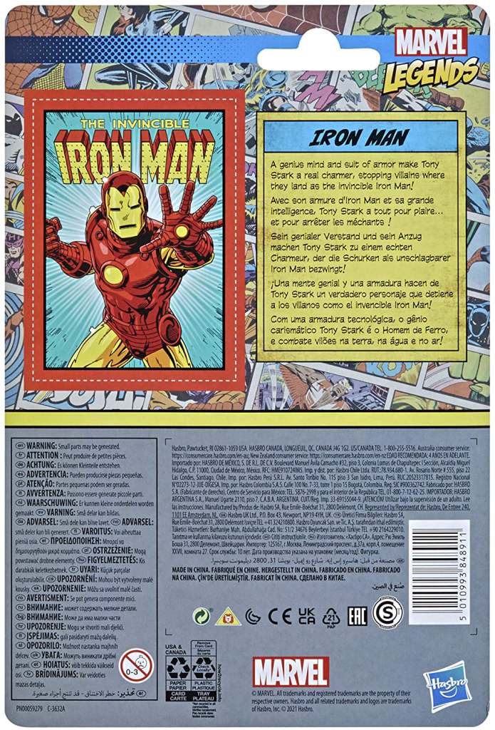 HASBRO IRON MAN - MARVEL LEGENDS RETRO AF ACTION FIGURE