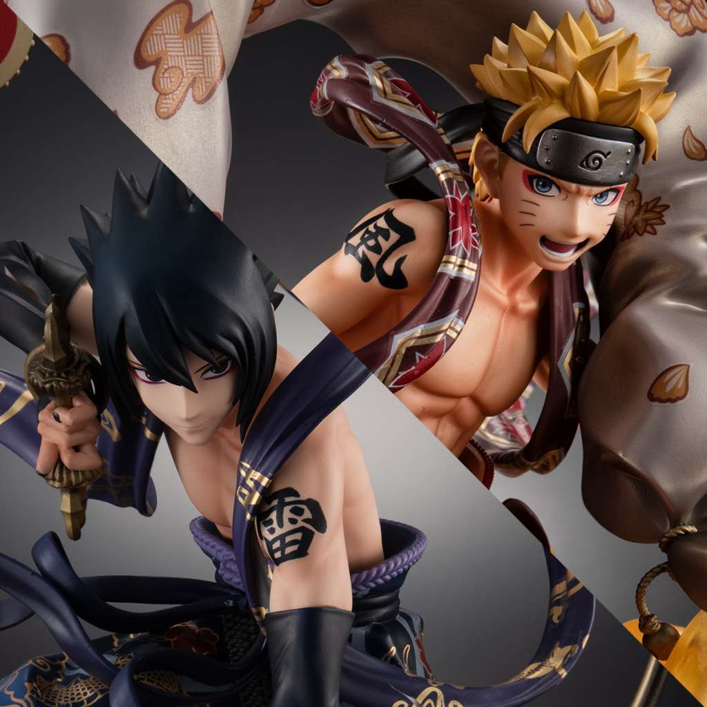 NARUTO-SHIPPUDEN-NARUTO SASUKE GOD SET STATUA MEGAHOUSE