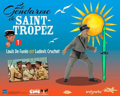 INFINITE STATUE LE GENDARME DE SAINT-TROPEZ #1 LOUIS DE FUNES EST LUDOVIC CRUCHOT CINE-MINI PVC MINI FIGURA 10 cm
