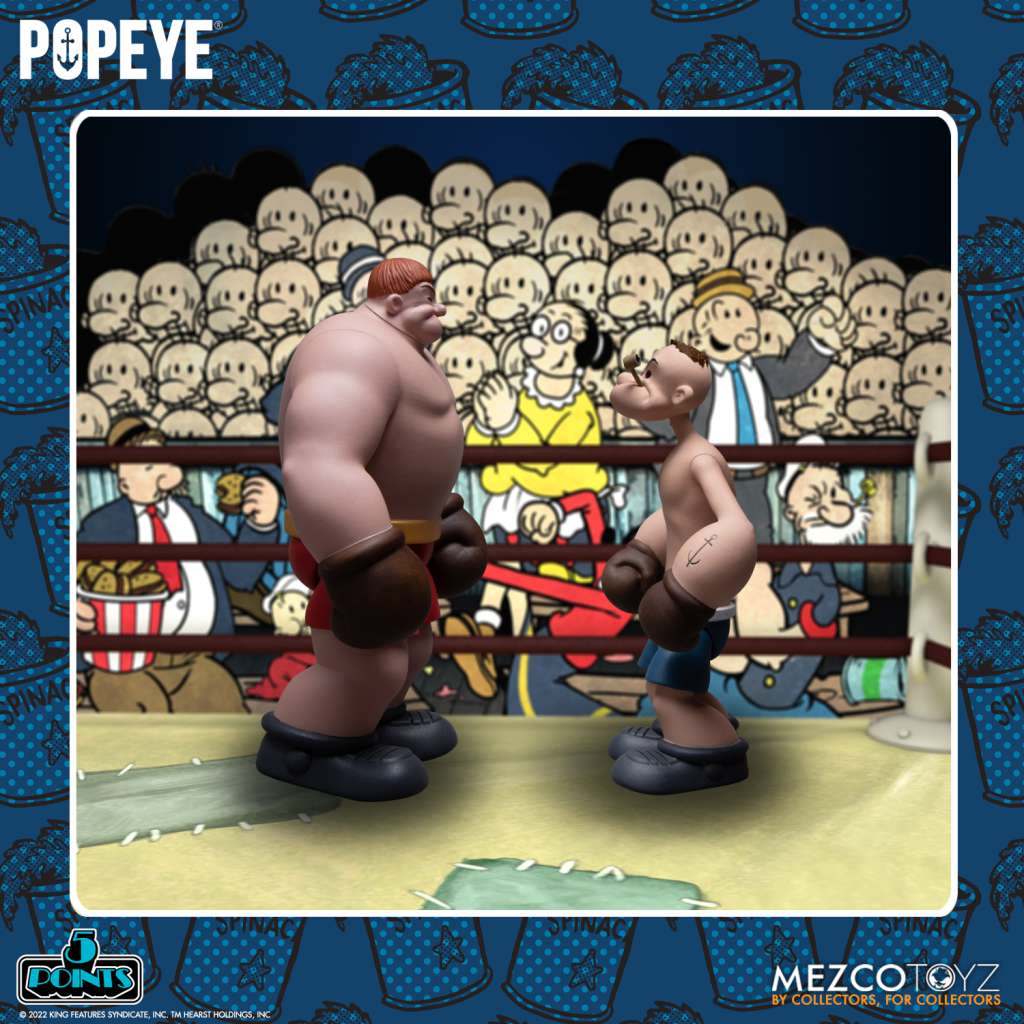 MEZCO TOYS 5 POINTS POPEYE & OXHEART BOX SET ACTION FIGURE 8 cm